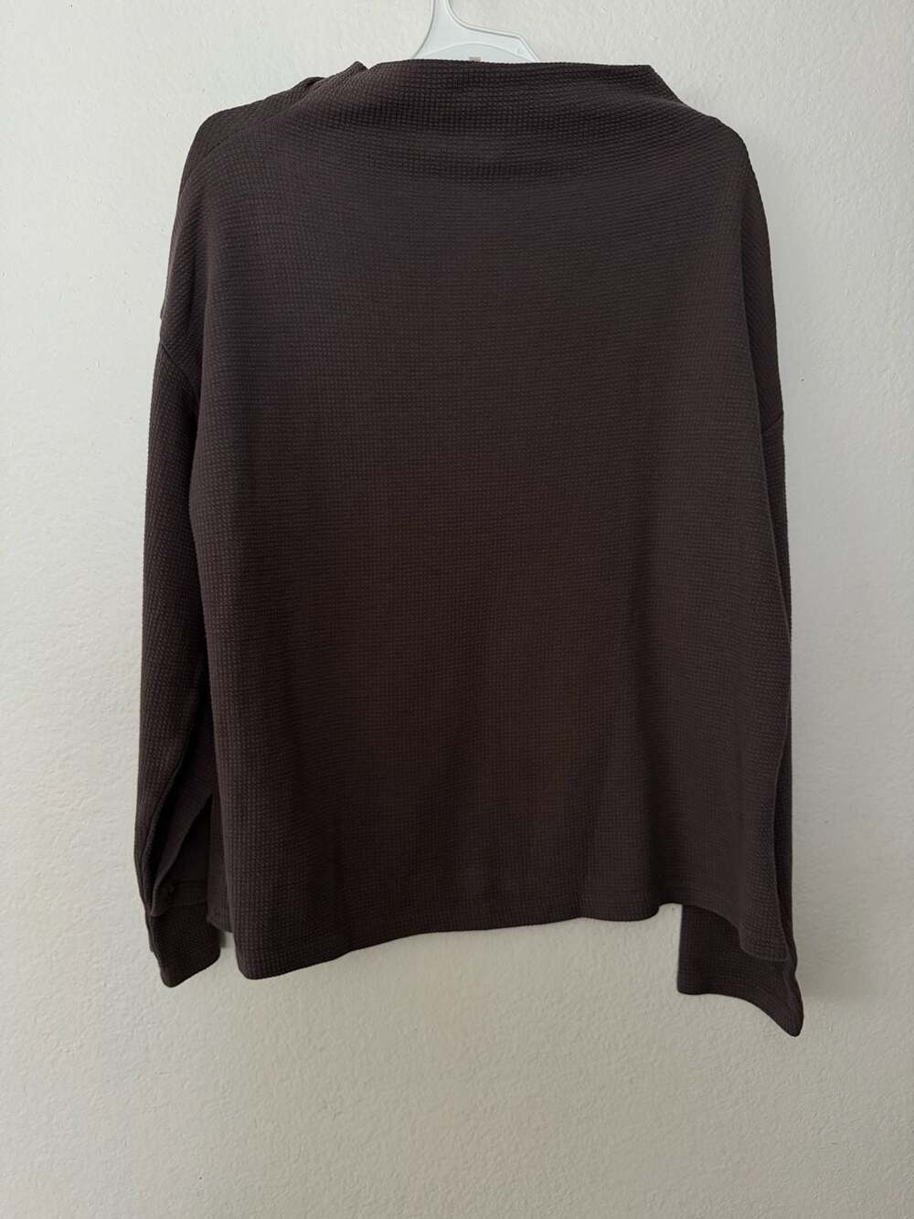 Eileen Fisher Organic Cotton Tencel Lyocell Waffle Knit Funnel Neck - Picture 6 of 6